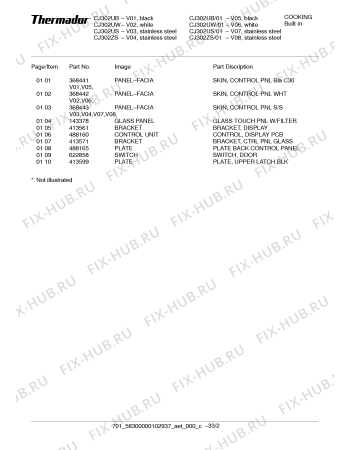 Схема №4 CJ302US с изображением Инструкция по эксплуатации для плиты (духовки) Bosch 00586063