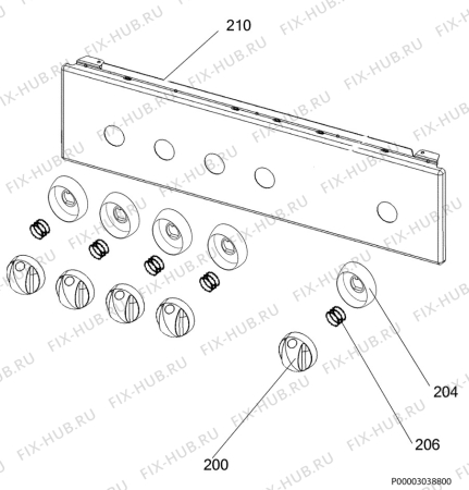 Взрыв-схема плиты (духовки) Zanussi ZCG55SGW - Схема узла Command panel 037