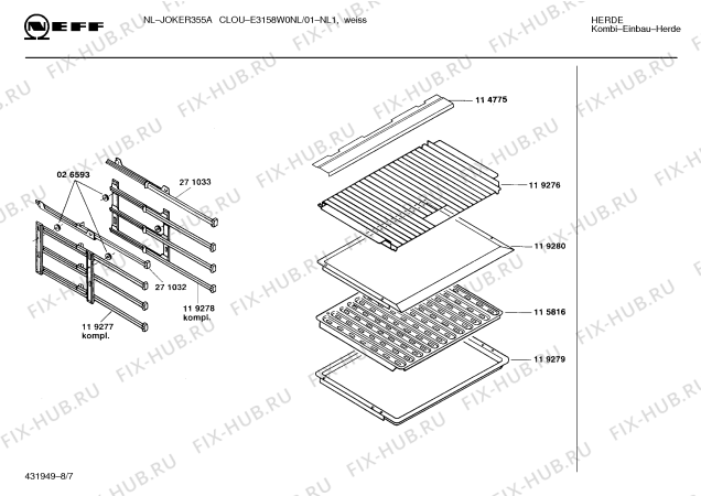 Взрыв-схема плиты (духовки) Neff E3158W0NL NL-JOKER 355 A CLOU - Схема узла 07