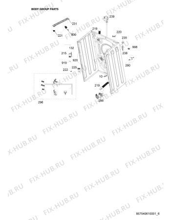 Схема №1 AWG 5102C с изображением Рукоятка для стиралки Whirlpool 482000010004