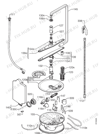 Взрыв-схема посудомоечной машины Zanussi DW474 - Схема узла Hydraulic System 272