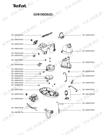Схема №1 GV8150D6/23 с изображением Рукоятка для электропарогенератора Tefal CS-00097851