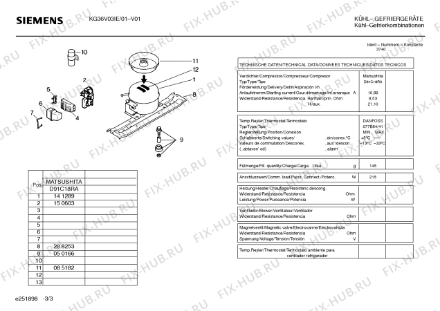 Взрыв-схема холодильника Siemens KG36V03IE - Схема узла 03