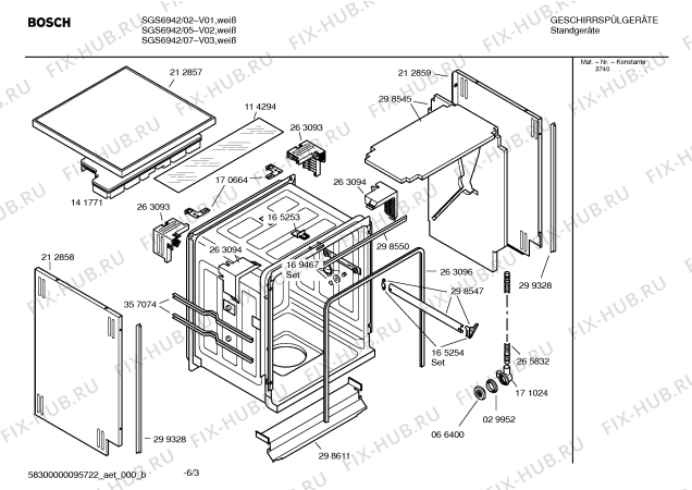 Схема №1 SGS6942 с изображением Инструкция по эксплуатации для посудомойки Bosch 00527899