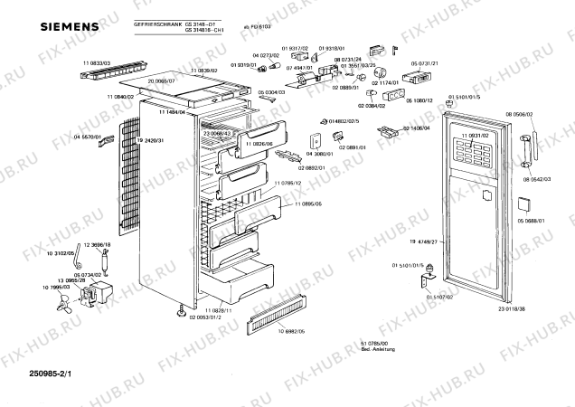 Схема №1 GS2648 с изображением Термометер для холодильника Siemens 00050731