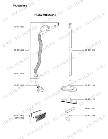 Схема №1 RO6279EA/410 с изображением Покрытие для мини-пылесоса Rowenta RS-RT4337