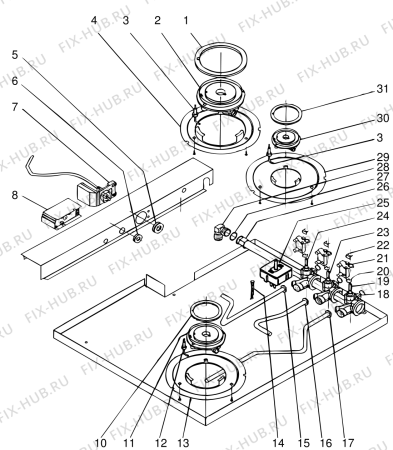 Взрыв-схема плиты (духовки) SCHOLTES TL600GEASANCEFR (F013008) - Схема узла