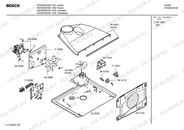 Схема №2 HEN3560 с изображением Инструкция по эксплуатации для плиты (духовки) Bosch 00580742