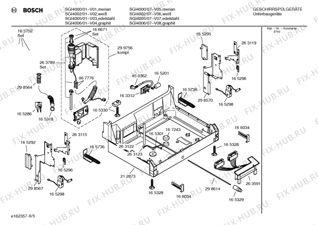 Взрыв-схема посудомоечной машины Bosch SGI4005 - Схема узла 05