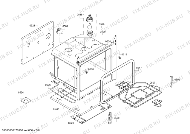 Взрыв-схема плиты (духовки) Bosch HSE420123Q Bosch - Схема узла 05