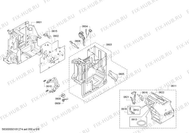 Схема №1 TES51553DE VeroCafe LattePro с изображением Крышка для электрокофеварки Bosch 00749274