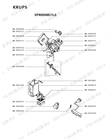 Взрыв-схема кофеварки (кофемашины) Krups XP9000ME/1L0 - Схема узла RP003314.7P6