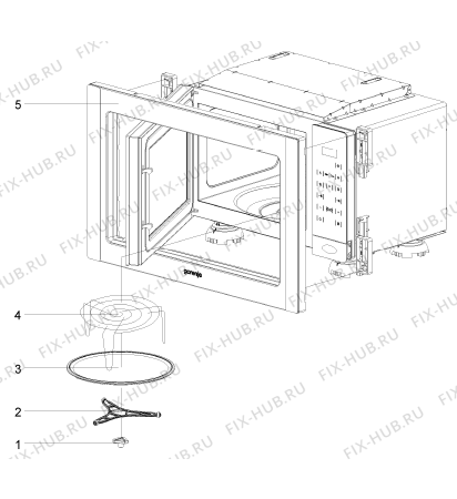 Взрыв-схема микроволновой печи Gorenje BM6120AX (343719, BT18GB1) - Схема узла 08