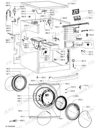 Схема №1 AWOE 9511 с изображением Микромодуль для стиралки Whirlpool 481010416023