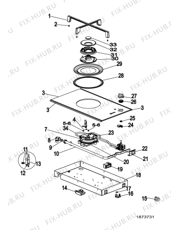 Схема №1 MGN31HK (F081738) с изображением Разбрызгиватель для плиты (духовки) Indesit C00297855