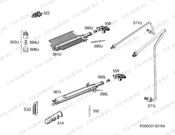 Взрыв-схема плиты (духовки) Electrolux EKG60100VX - Схема узла Functional parts