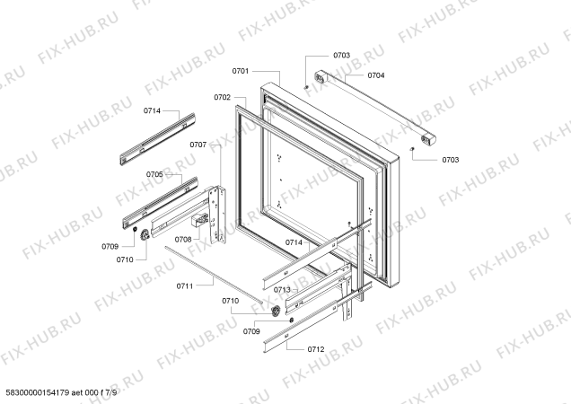 Схема №3 KFN91PJ10A с изображением Рамка для холодильной камеры Bosch 11021544