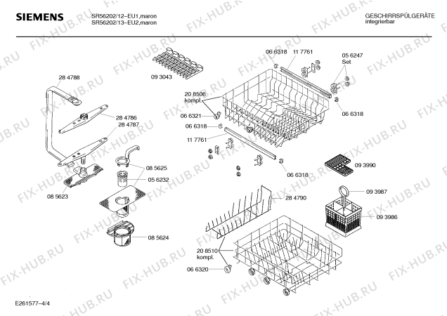 Схема №1 SR56202 с изображением Панель для посудомойки Siemens 00282241
