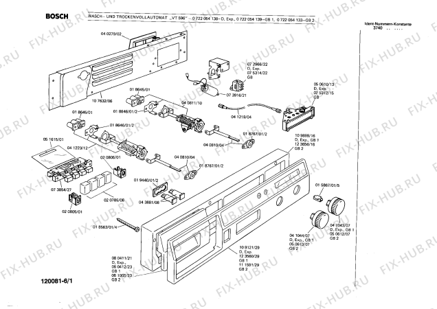 Схема №1 0722054133 VT596 с изображением Индикатор для стиральной машины Bosch 00075312
