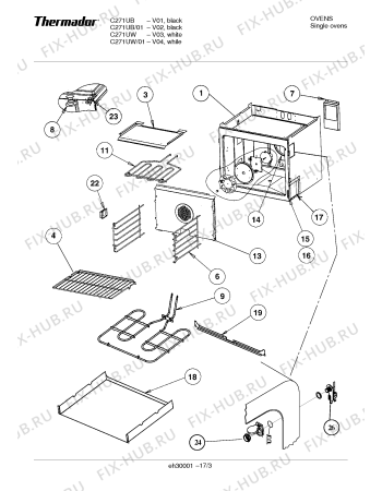 Схема №3 C271ZS Single Oven с изображением Плата для электропечи Bosch 00486259