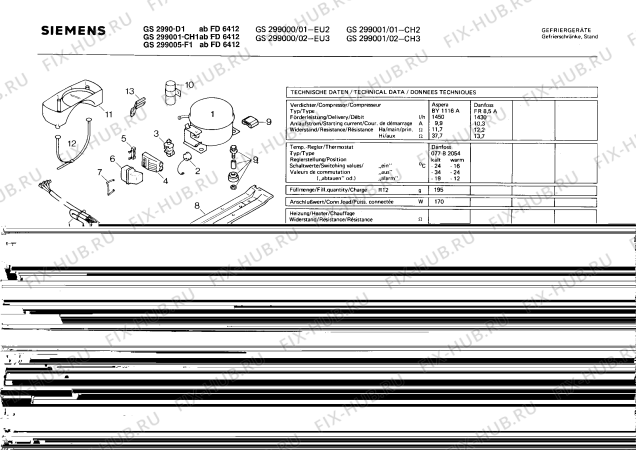 Взрыв-схема холодильника Siemens GS299005 - Схема узла 02