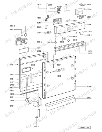 Схема №1 ADG 8417 IX с изображением Микромодуль для посудомоечной машины Whirlpool 480140102012