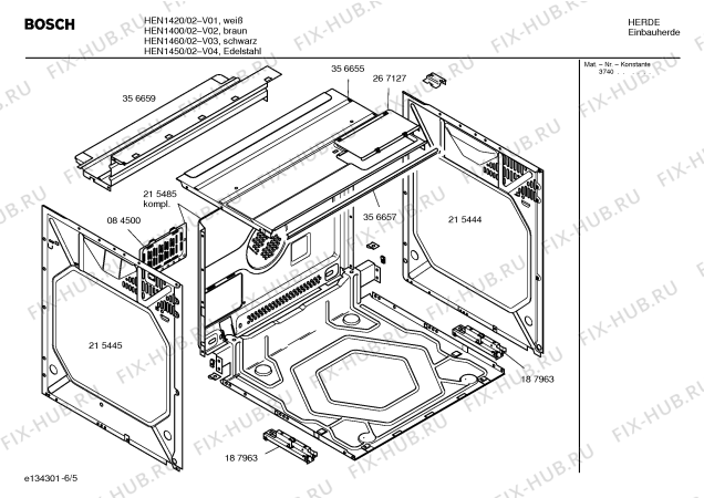 Схема №1 HEN1460 с изображением Инструкция по эксплуатации для духового шкафа Bosch 00580807