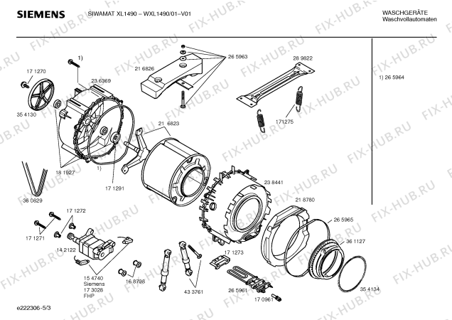 Взрыв-схема стиральной машины Siemens WXL1490 SIWAMAT XL 1490 - Схема узла 03
