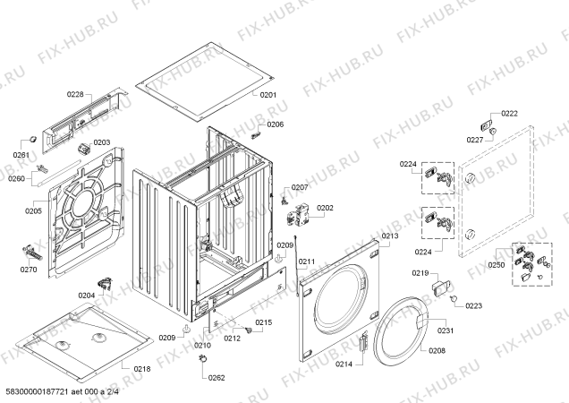 Взрыв-схема стиральной машины Bosch WIA24201EE - Схема узла 02