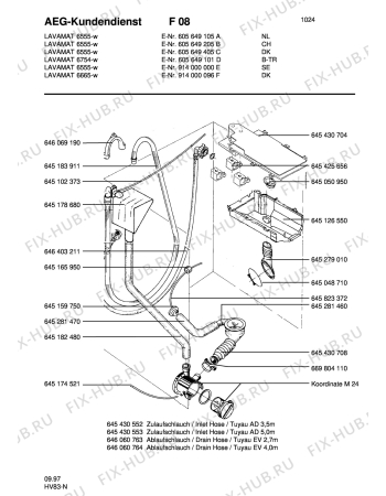 Взрыв-схема стиральной машины Aeg LAV6954 - Схема узла Water equipment