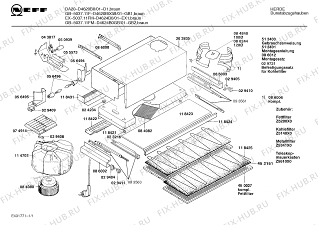 Схема №1 0752200232 DHI630G с изображением Планка для вентиляции Bosch 00118431