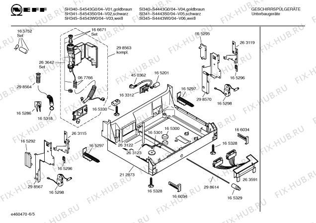 Схема №1 S4543W0 SH345 с изображением Инструкция по эксплуатации для электропосудомоечной машины Bosch 00520340