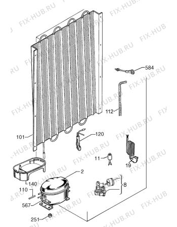 Взрыв-схема холодильника Zanussi ZBB24430SA - Схема узла Cooling system 017