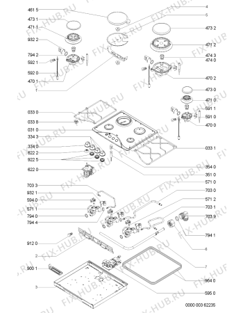 Схема №1 AKM 514/IX с изображением Всякое для плиты (духовки) Whirlpool 481253058158