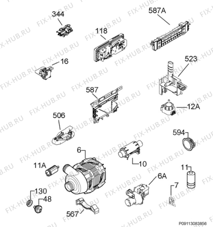 Взрыв-схема посудомоечной машины Husqvarna Electrolux QB6260IX - Схема узла Electrical equipment 268