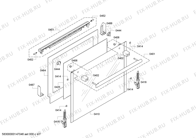 Взрыв-схема плиты (духовки) Bosch HCE748450 - Схема узла 04