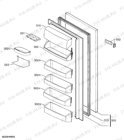 Взрыв-схема холодильника Aeg Electrolux SK41240-4I - Схема узла Door 003