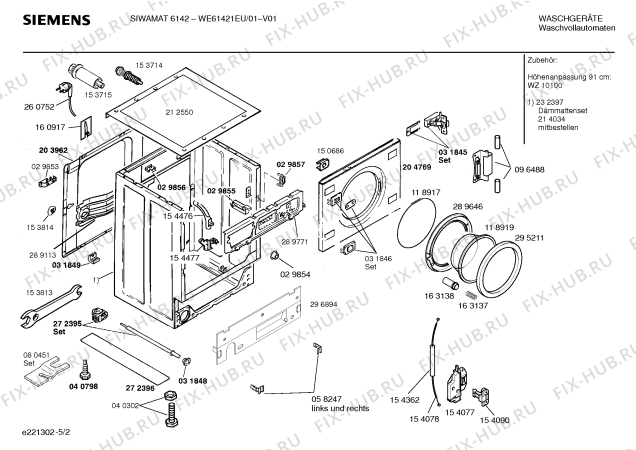 Схема №3 WFE2821EU WFE2821 с изображением Изоляционная поверхность для стиральной машины Bosch 00214034