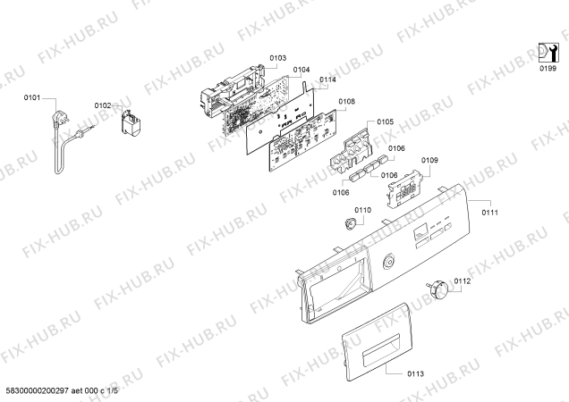 Схема №1 WM10K161IN iSensoric с изображением Панель управления для стиралки Siemens 11020799