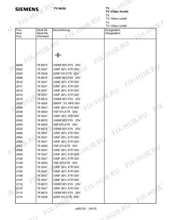 Схема №2 FV160X6 с изображением Инструкция по эксплуатации для телевизора Siemens 00531341