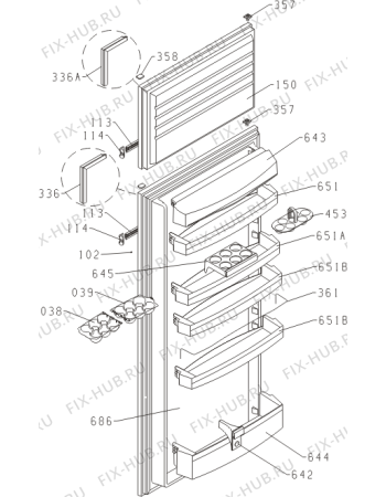 Взрыв-схема холодильника Leven FCI214 (195350, HZI2726) - Схема узла 02
