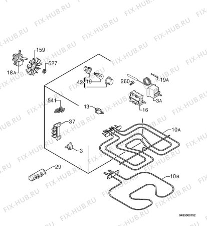 Взрыв-схема плиты (духовки) Zanussi ZCM6601W - Схема узла Electrical equipment 268