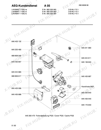 Взрыв-схема стиральной машины Aeg LAV1105 U W - Схема узла Electrical equipment 268