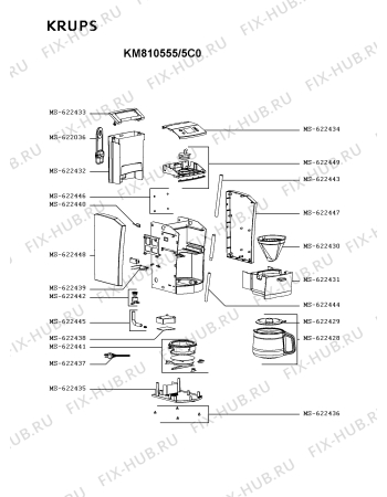 Схема №1 KM810531/5C0 с изображением Покрытие для электрокофеварки Krups MS-622429