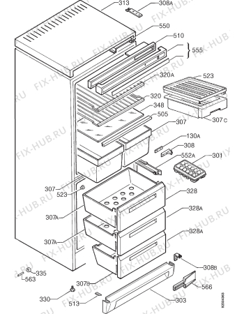 Взрыв-схема холодильника Rex RF32BS - Схема узла Housing 001