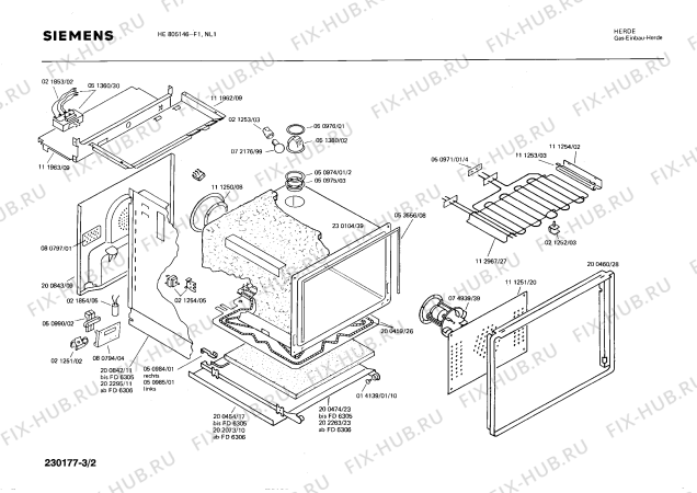 Взрыв-схема плиты (духовки) Siemens HE805146 - Схема узла 02