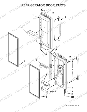 Схема №1 5MFX257AA с изображением Другое для холодильной камеры Whirlpool 482000012390