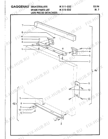 Взрыв-схема холодильника Gaggenau IK515131 - Схема узла 15