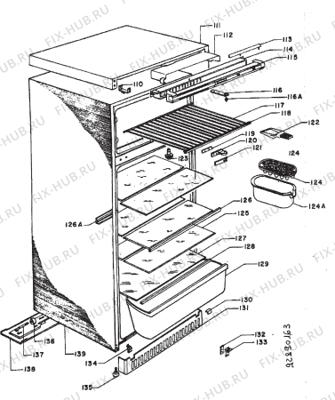 Взрыв-схема холодильника Electrolux TR1000 - Схема узла Section 2