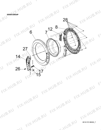Схема №1 LOS 7010 с изображением Указатель для стиральной машины Whirlpool 482000006070